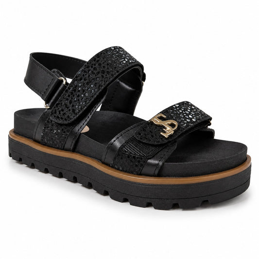 AYRA NEGRO BRILLO/ BORDE CHOCOLATE/ PL BAJA*