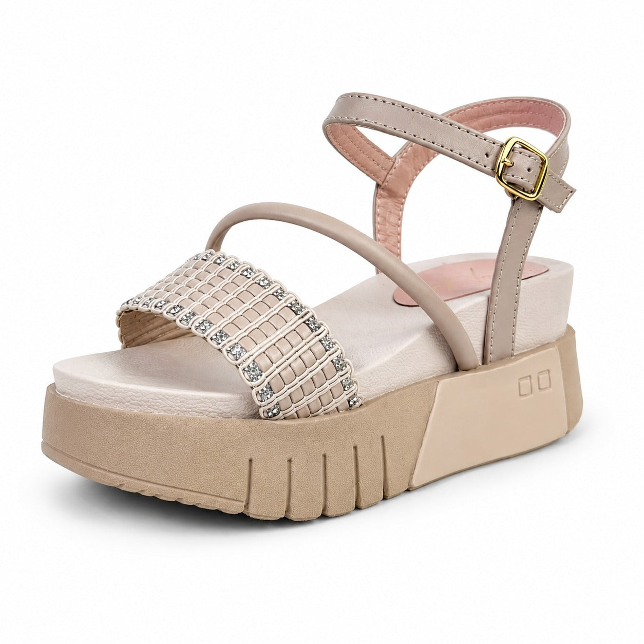 MILETH SANDALIA BEIGE BRILLO*