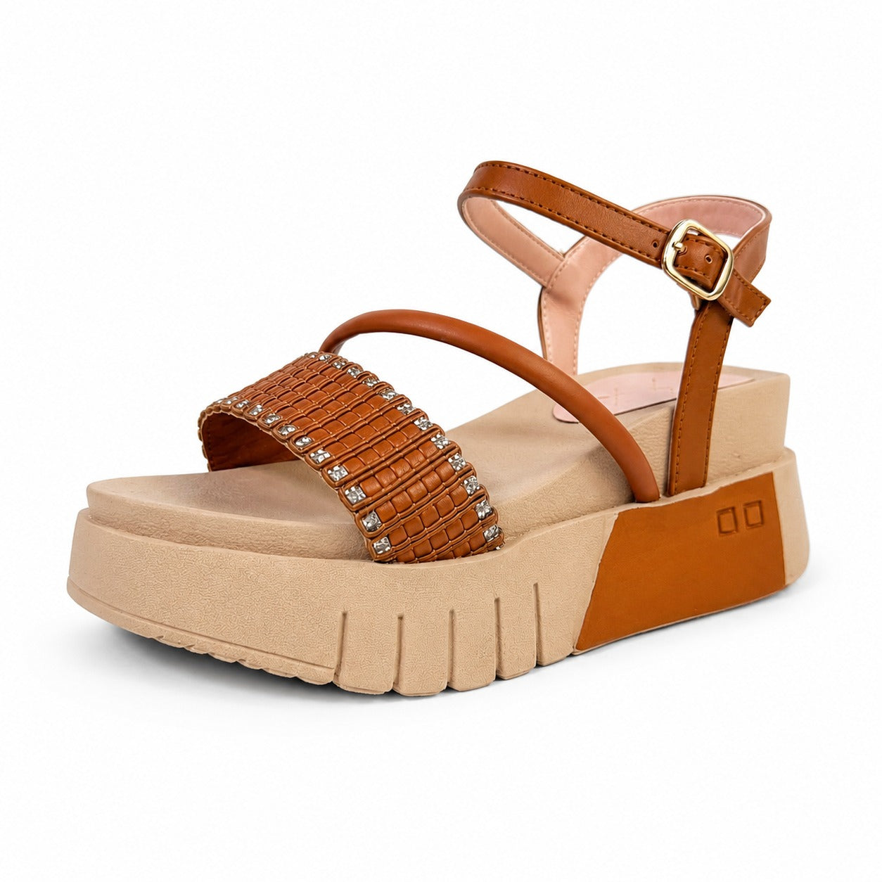 MILETH SANDALIA CARAMELO BRILLO*
