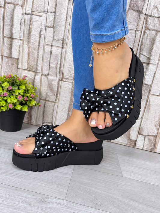 CAMI SANDALIA NEGRO POLKA*