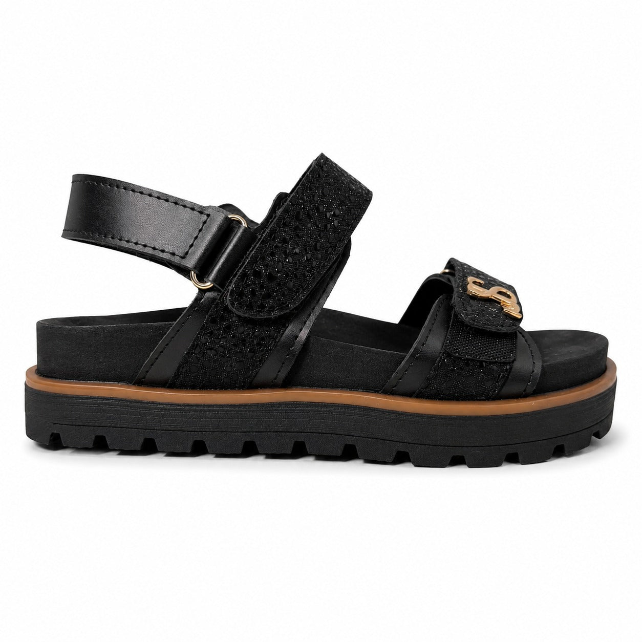 AYRA NEGRO BRILLO/ BORDE CHOCOLATE/ PL BAJA*