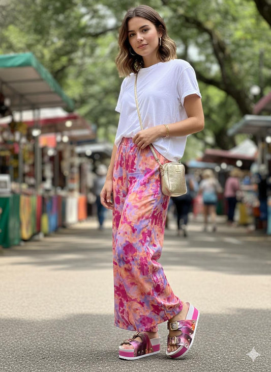 AISHA PLATAFORMA FUCCIA FLOREADO*