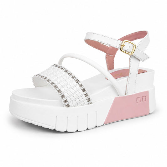 MILETH SANDALIA BLANCO BRILLO*