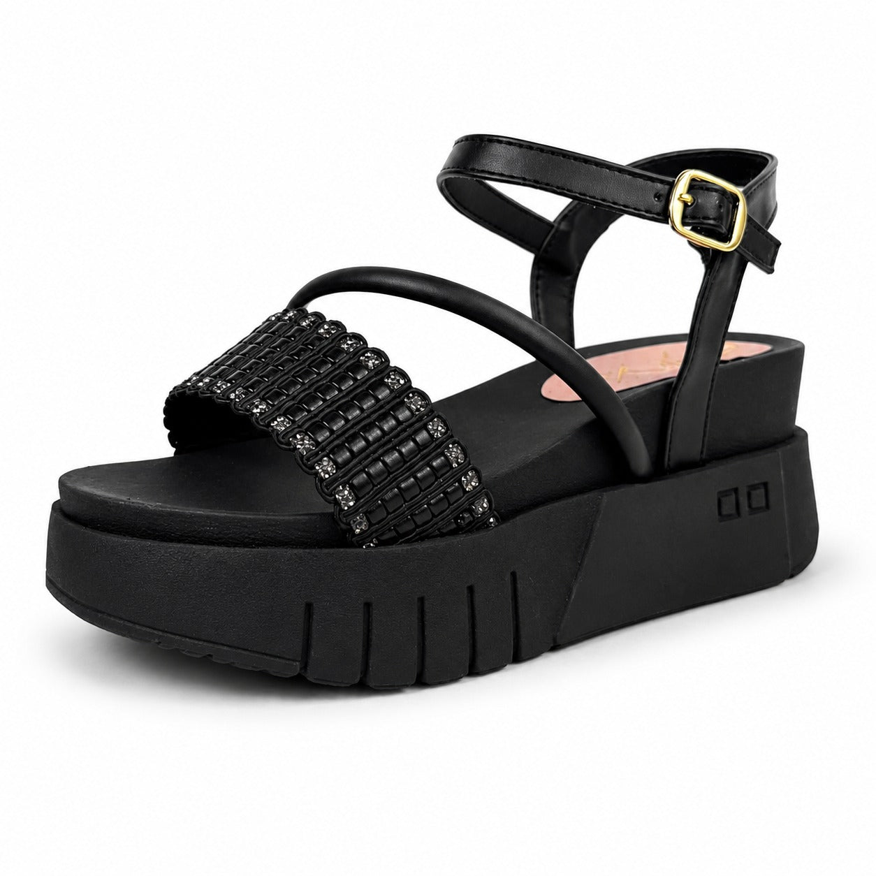 MILETH SANDALIA NEGRO BRILLO*